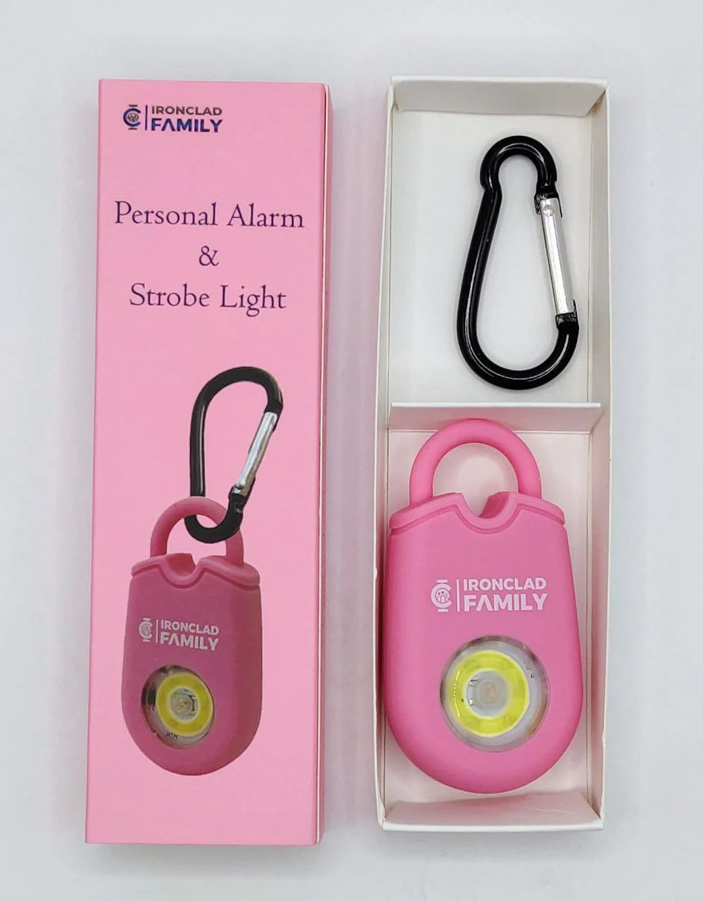 Pink personal alarm and strobe light included in the Fanny Pack Crossbody Belt Bag
