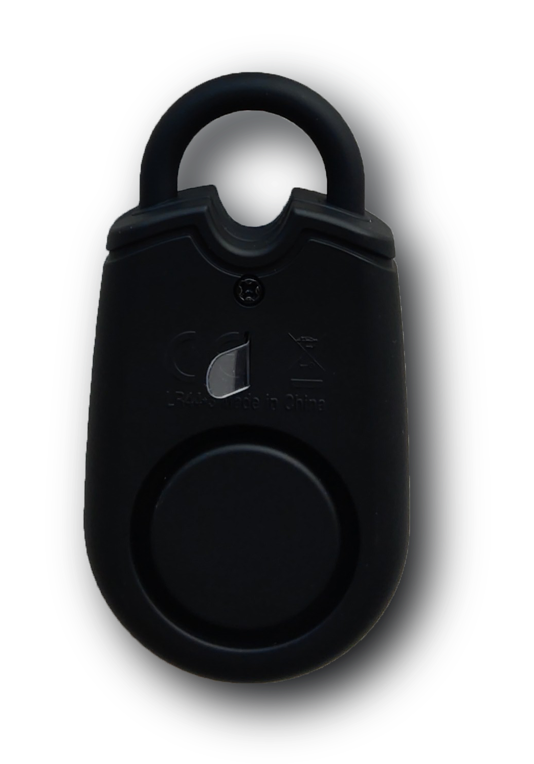 Black Personal Alarm Sound Pendant Keychain with activation button