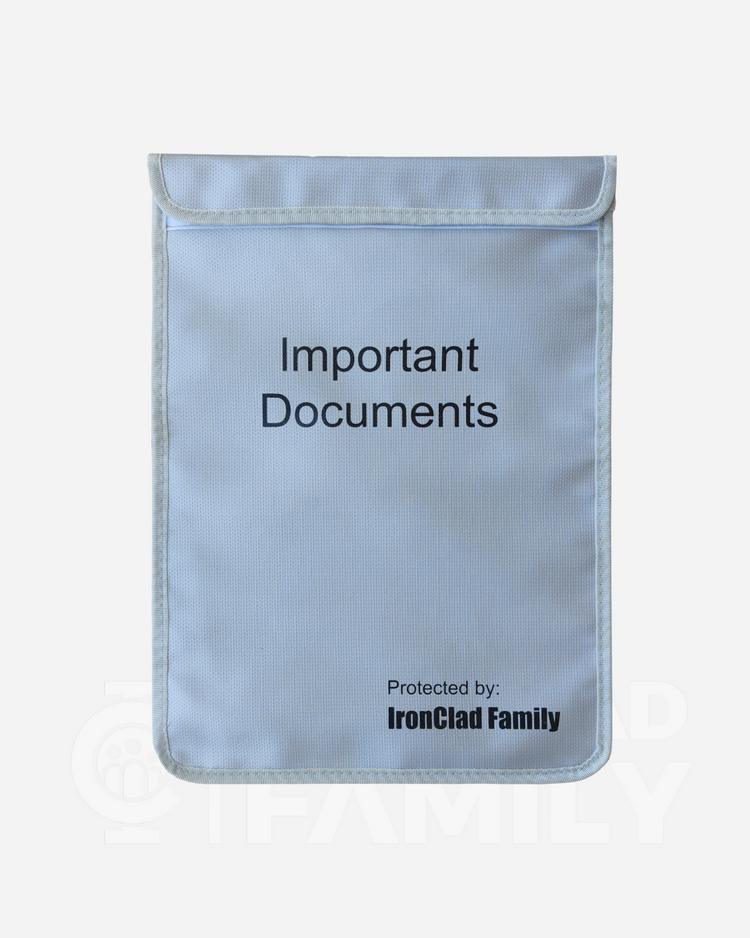 Important documents stored in the Fireproof Water-Resistant Document Bag