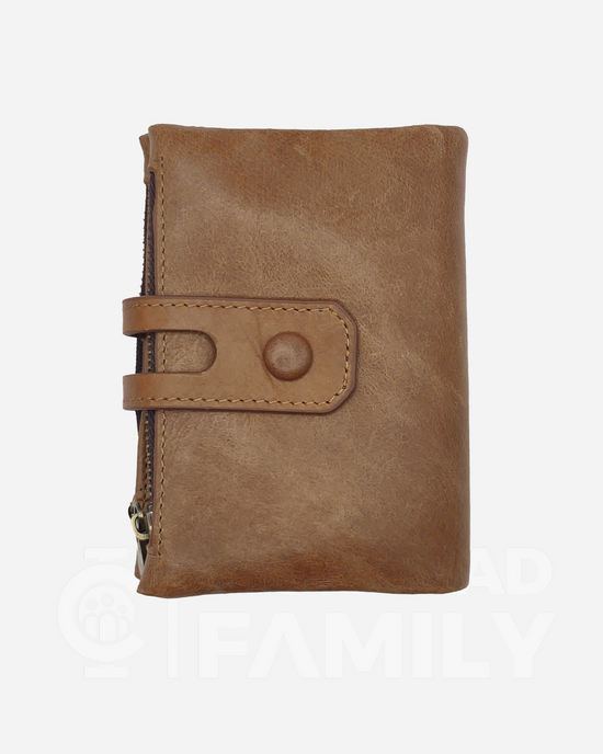 RFID Shielded Leather Bifold Zipper Wallet