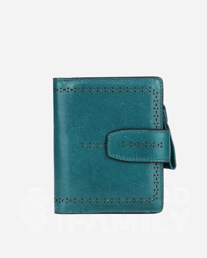 Blue RFID blocking wallet with unique design