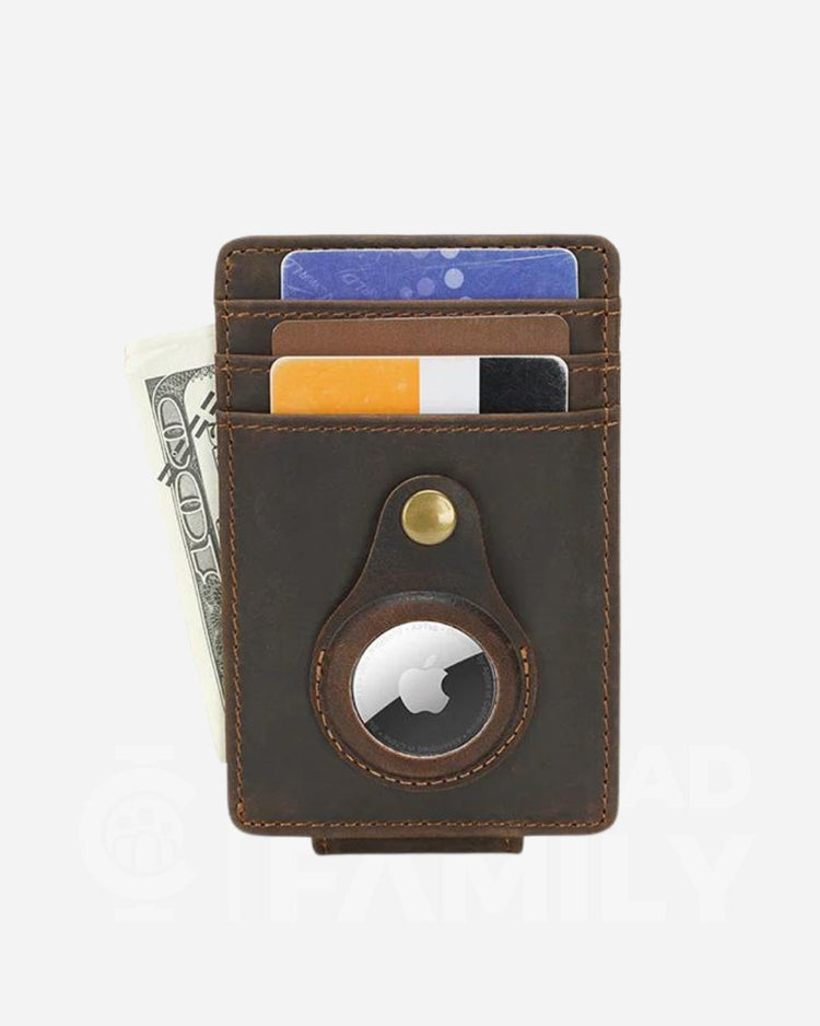 RFID blocking cowhide leather wallet with a credit card slot and money compartment