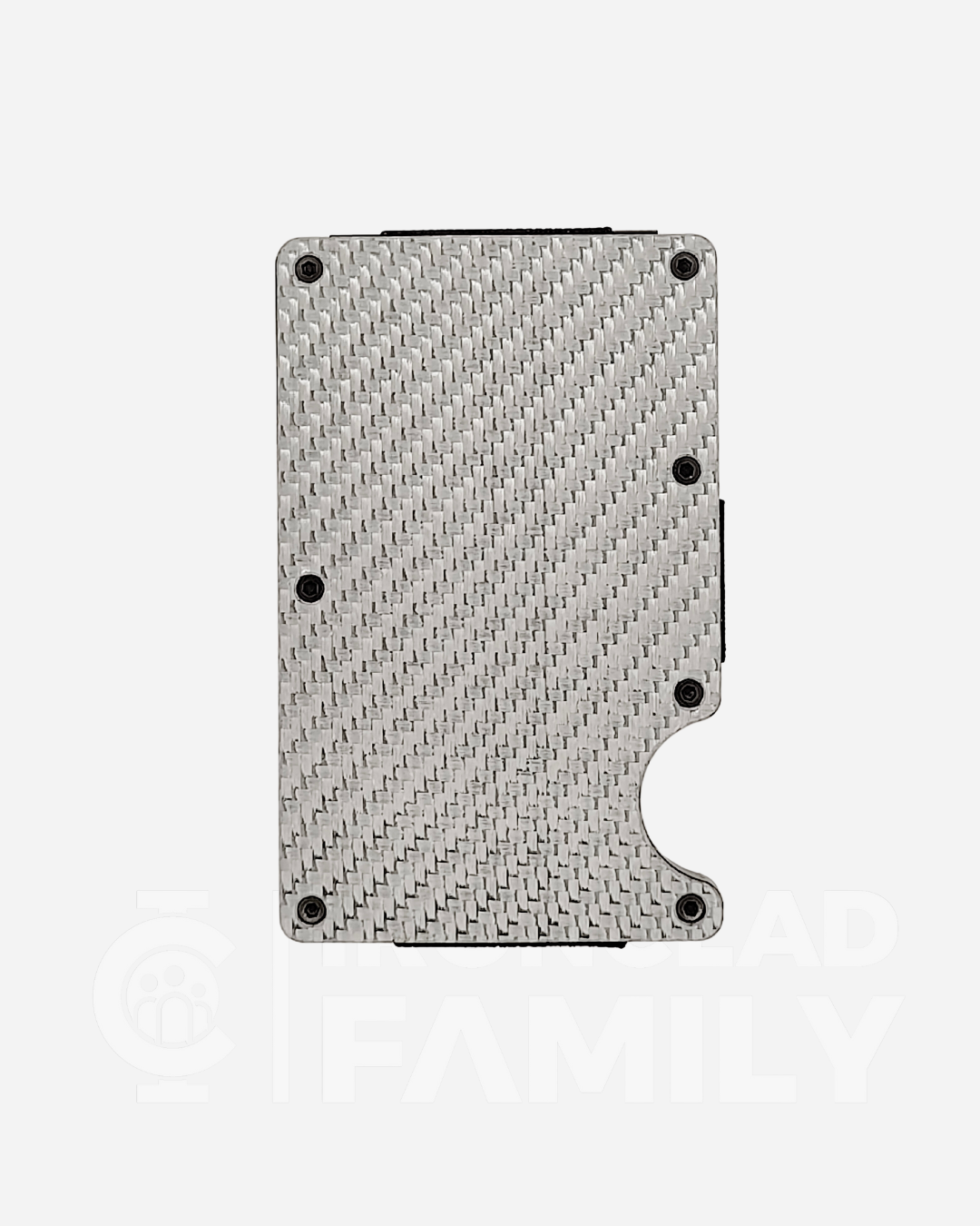 Carbon fiber wallet featuring a sleek silver casing for protection