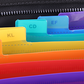 Different colored compartments inside the A4 size Fireproof Expanding File Folder Document Organizer