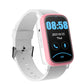 Senior-friendly GPS tracker watch with pink strap and white dial