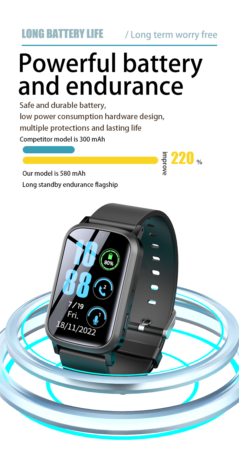 GPS tracker watch for seniors with heart rate monitor