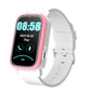 GPS tracker watch with a stylish pink strap and white face