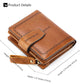 RFID Blocking Leather Wallet in brown with size specifications
