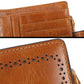 Two views of RFID Blocking Leather Wallet in brown with unique design