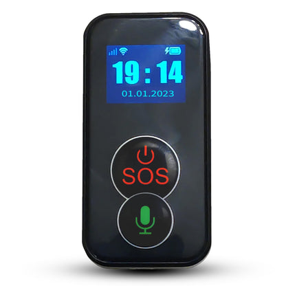Mobile phone displaying the SOS feature of the GPS tracker