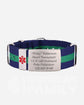 Fabric and stainless steel medical ID bracelet with a metallic identification tag