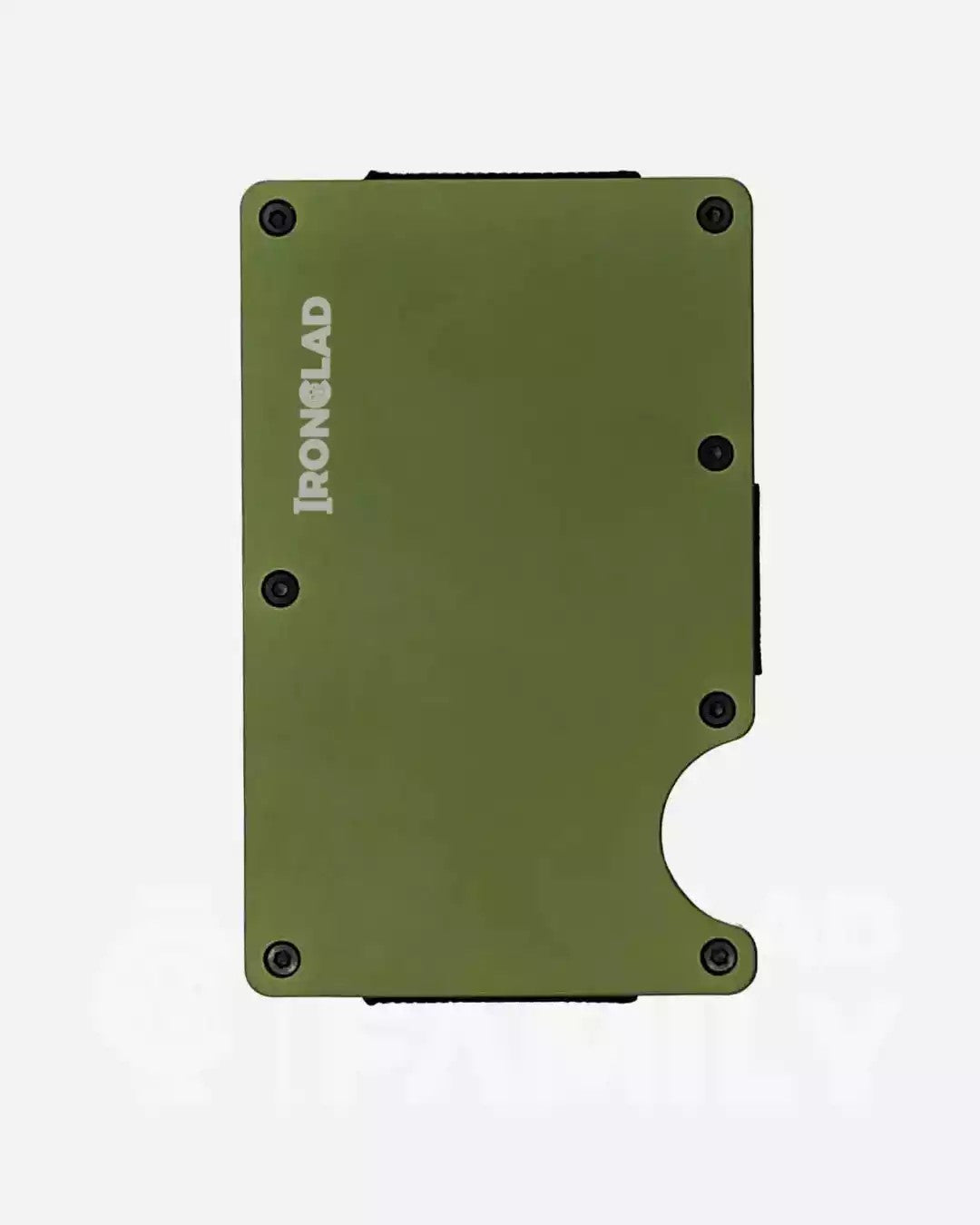 Green matte metal RFID blocking card holder with black plate