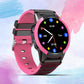 Pink banded Kids Smart Watch GPS Tracker with a colorful watch face