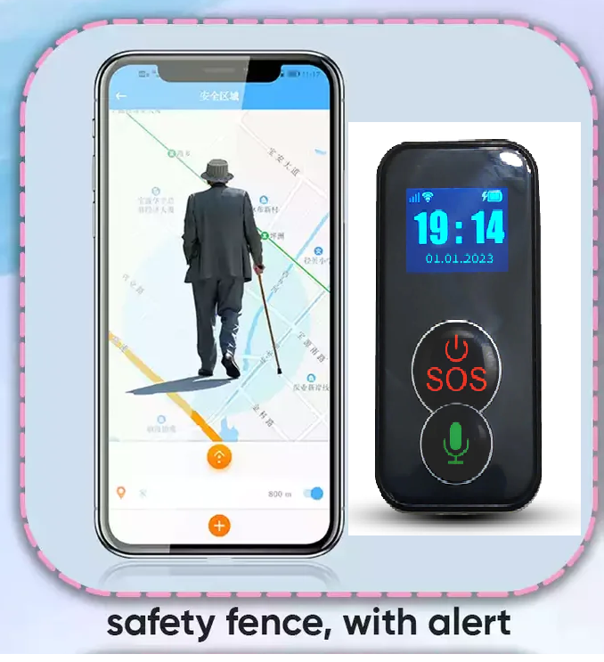 Emergency SOS feature on the GPS tracker & geofence alerts