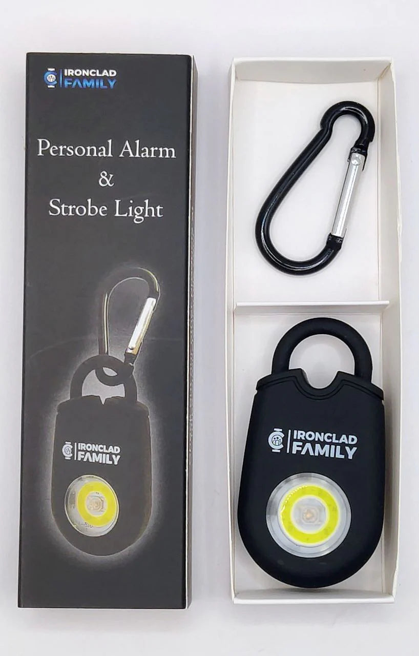 Black and yellow personal alarm and strobe light of the Crossbody Belt Bag