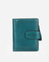 Blue RFID blocking wallet showcasing hole details