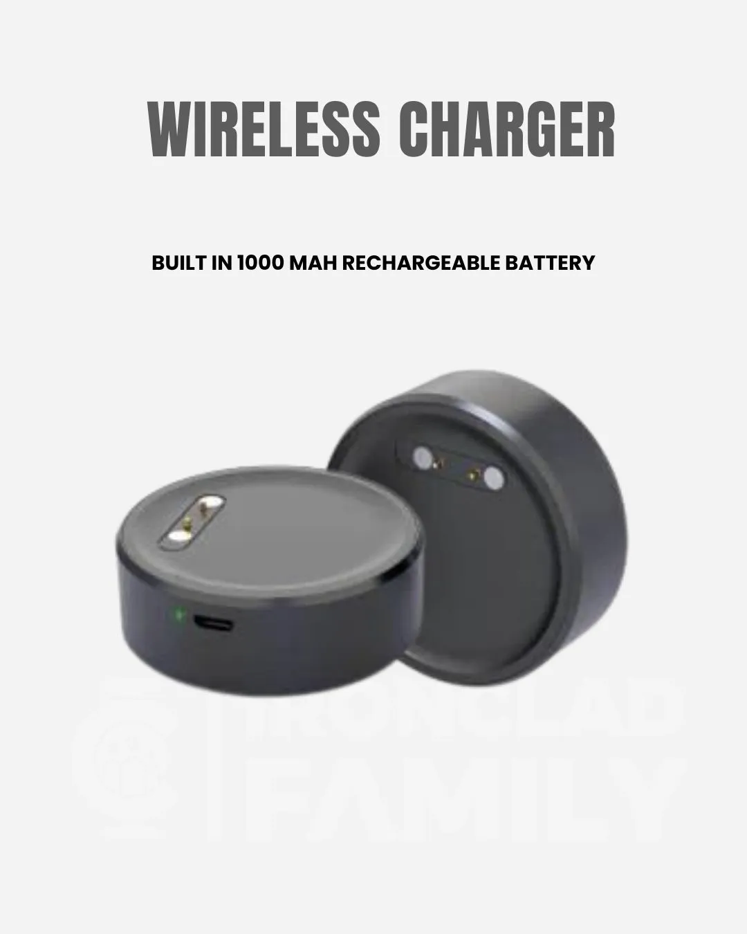 Wireless charger labeled for the GPS tracker watch for seniors