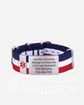 Personalized Fabric + Stainless Steel Medical ID Bracelet with engraved tag