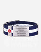 Fabric medical ID bracelet with attached stainless steel tag