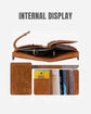 RFID shielded leather bifold zipper wallet featuring card and credit card slots