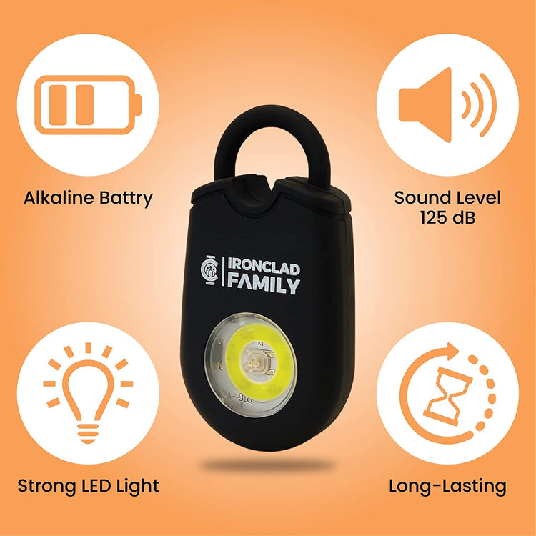 Personal Alarm Sound Pendant Keychain with emergency light feature