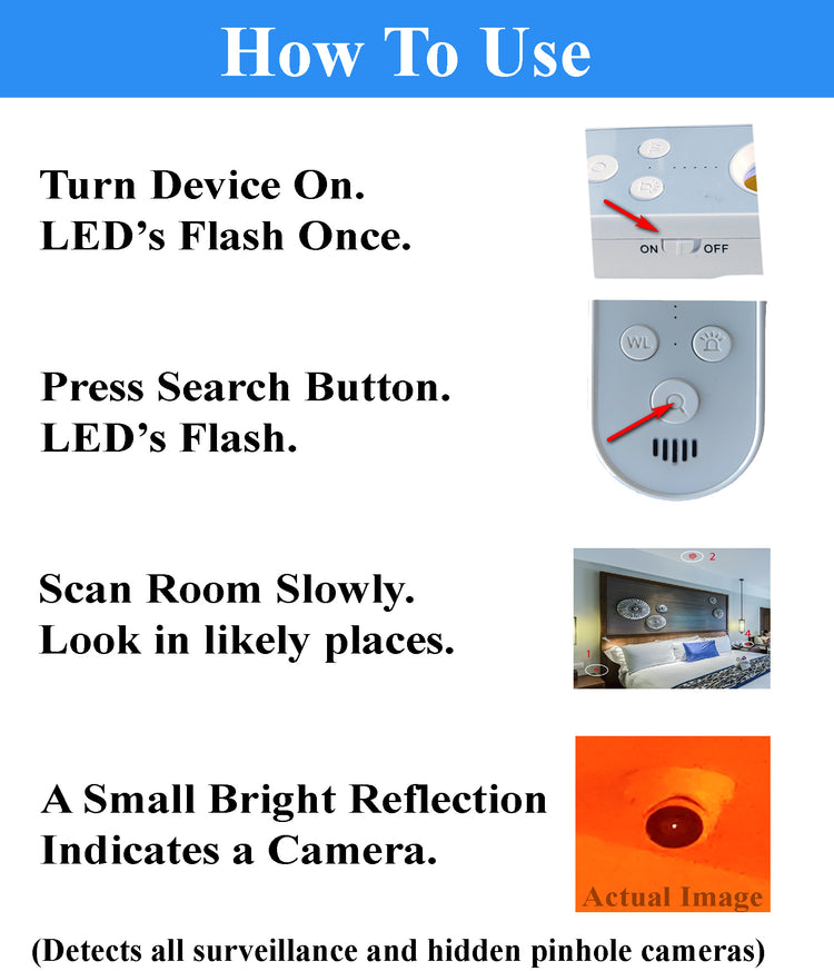 Instructions for using the LED flashlight on the detection pendant